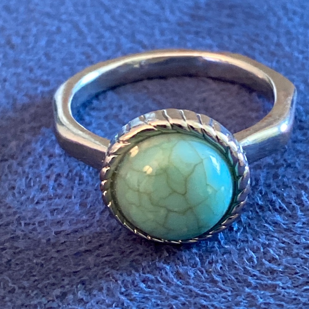 Faux Turquoise/Silver Ring  (9)
